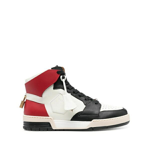 ブシェミ メンズ スニーカー シューズ High-top colour-block sneakers White