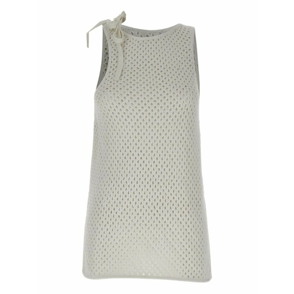 アンドレダモ レディース カットソー トップス Fishnet tank top White｜asty