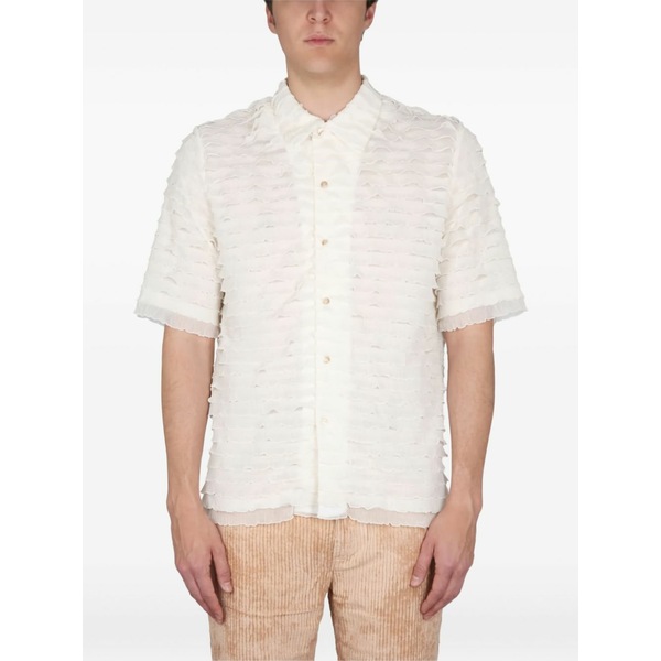 空想科学小説アール メンズ プルオーバー トップス Noam ruffled shirt Neutrals