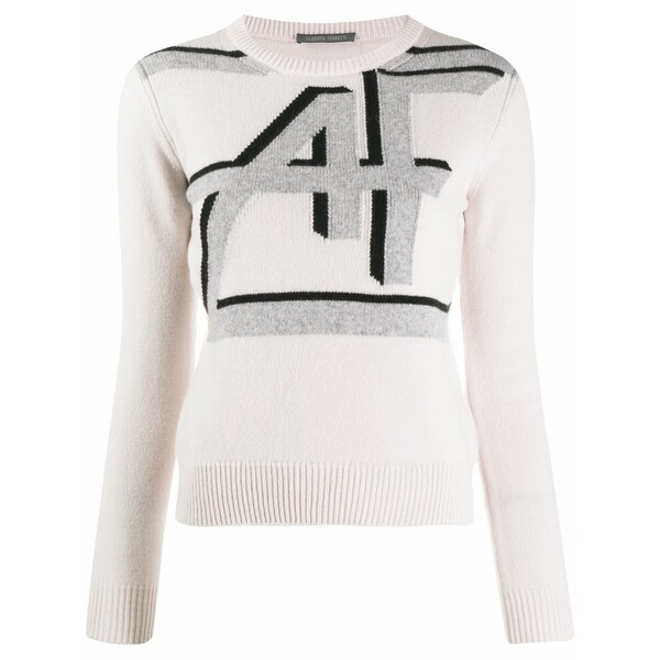 アルベルタ フェレッティ レディース 編み物\u0026プルオーバー アウター Intarsia-knit jumper White