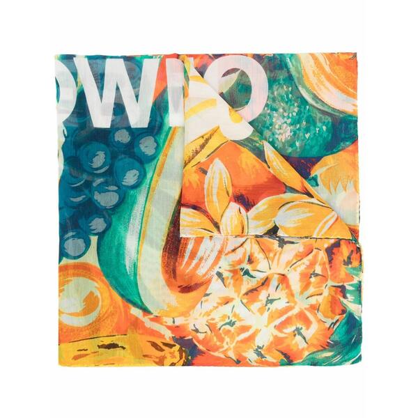 オール赤ちょうちん 赤銅色 メンズ えり巻き・袈裟・えり巻き 付属物 Graphic-print logo scarf Orange