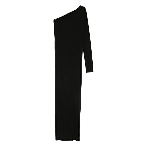 リックオウエンス レディース 衣裳 トップス Asymmetrical-neckline maxi dress Black