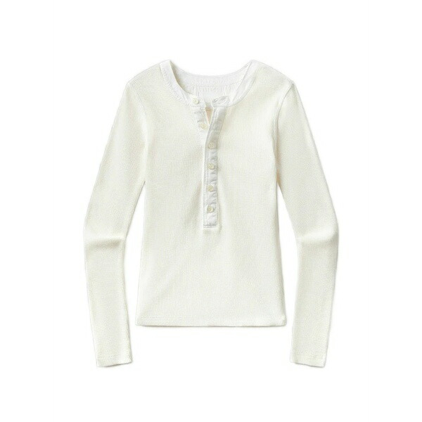 シチズンズ オブ 人間らしさ レディース ティーシャツ トップス Drea waffle-textured henley top White