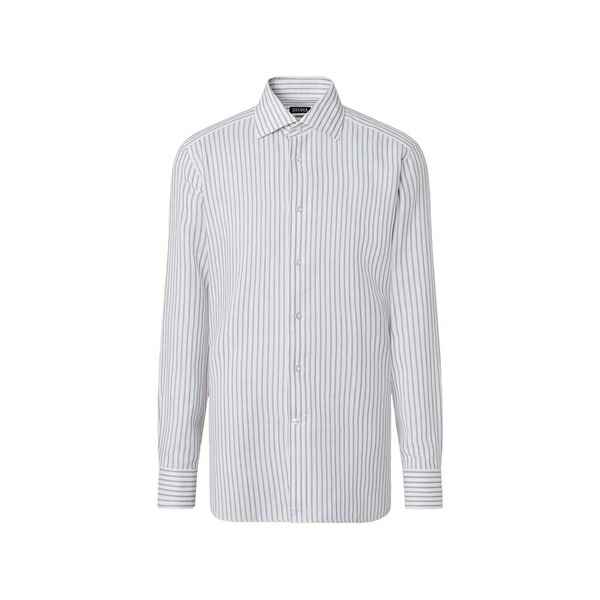 ゼニア メンズ プルオーバー トップス Striped cotton shirt White