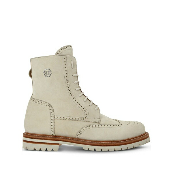 フィリップ飾り気の無い メンズ ブーツ シューズ Nubuck leather boots  Neutrals