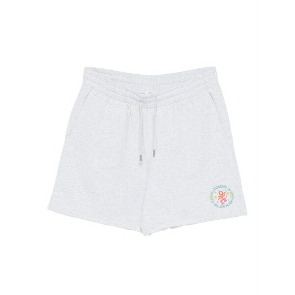 カサブランカ メンズ 心地好いズボン下 ボトムス Logo-print drawstring shorts Grey
