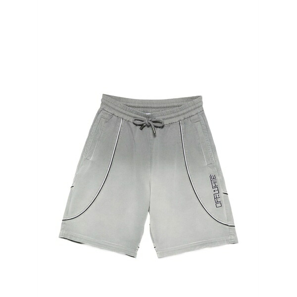 象牙色 メンズ 心地よいズボン下 ボトムス Logo-print piped shorts Grey