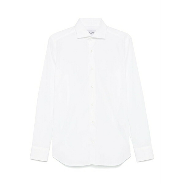 ディーフォーポイントゼロ メンズ ティーシャツ トップス Spread-collar shirt White