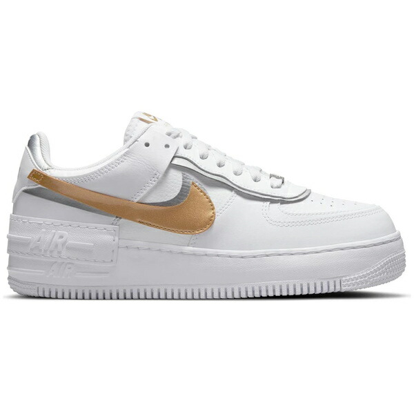 Nike ナイキ レディース スニーカー  【Nike Air Force 1 Low Shadow White Gold (Women\u0027s)】  大いさ US_6.5(23.5珊) White/Metallic Gold/Metallic Silver レディース靴-スニーカー-靴
