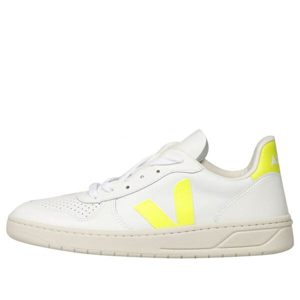 VEJA ヴェジャ メンズ スニーカー 【Veja V-10 Leather \u0027White Jaune Fluo\u0027 VX022086】  大きさ US_9(27.0糎)