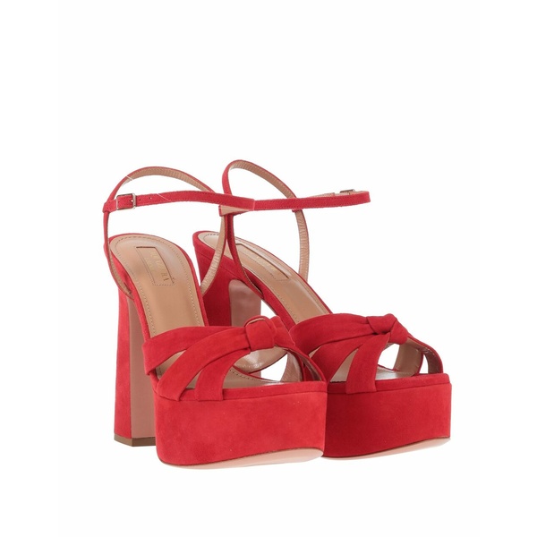 枚数限定 新品 AQUAZZURA(アクアズーラ) suede sandals red - サンダル