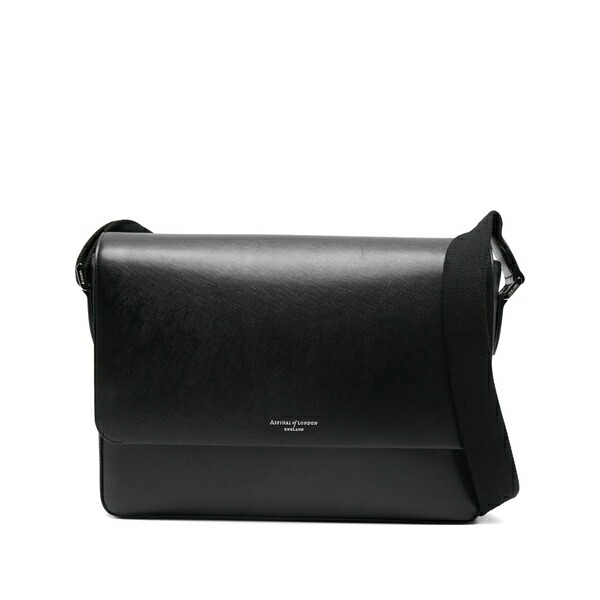 アスピナルオブロンドン メンズ ショルダーバッグ 御徒面子 Postman messenger bag Black
