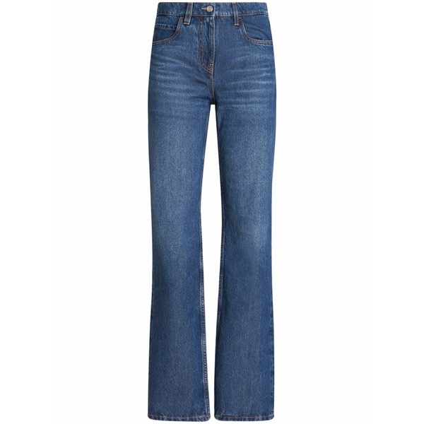 エトロ レディース デニムパンツ ボトムス Floral-embroidered high-waist jeans Blue｜asty