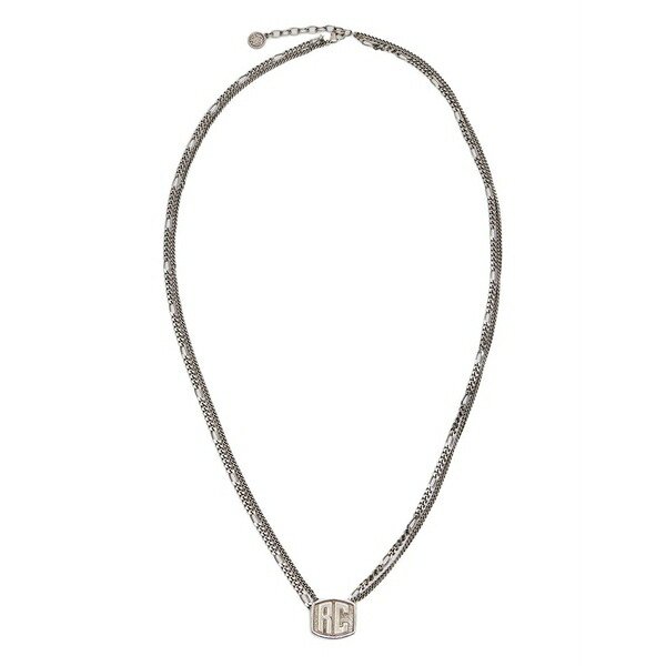 ロベルトカヴァリ メンズ 首飾り・チョー鉄道車両 付属品 Monogram double-chain necklace Silver