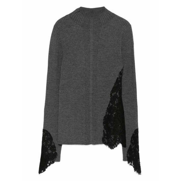 ピンコ レディース ニット&セーター アウター Samoa lace-detail ribbed sweater Grey｜asty