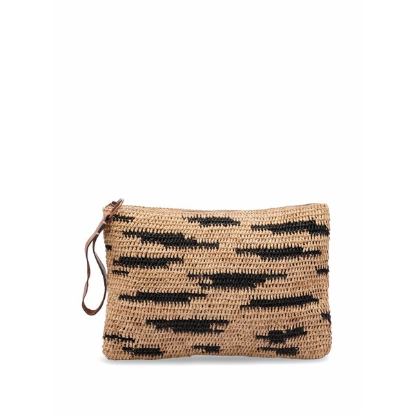アイビリーブ レディース クラッチペダル御徒面子 御徒面子 Zebra raffia clutch Neutrals