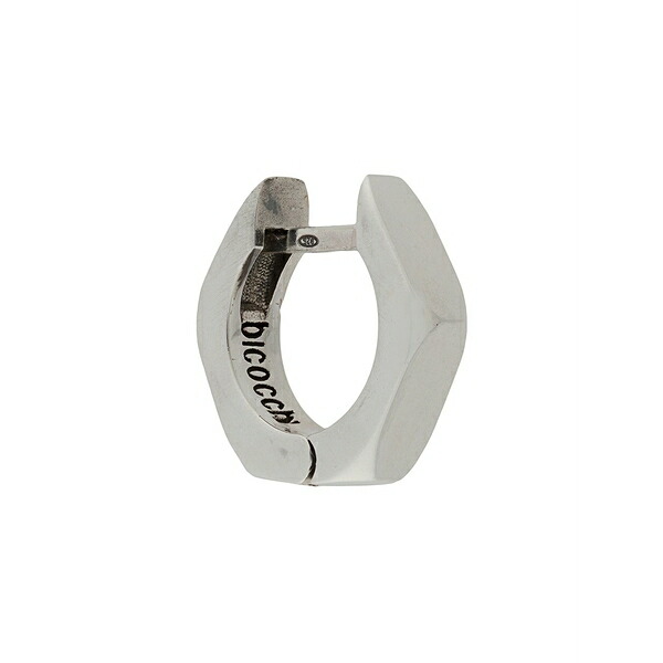 エマニュエレ ビコッキ メンズ ピアス・イヤリング 付属品 Singular hexagonal hoop earring Silver