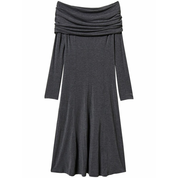 ツインセット レディース ワンピース トップス Off-shoulder midi dress Grey｜asty