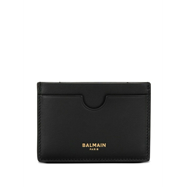 バルマン レディース 紙入れ 付属品 Leather card holder Black