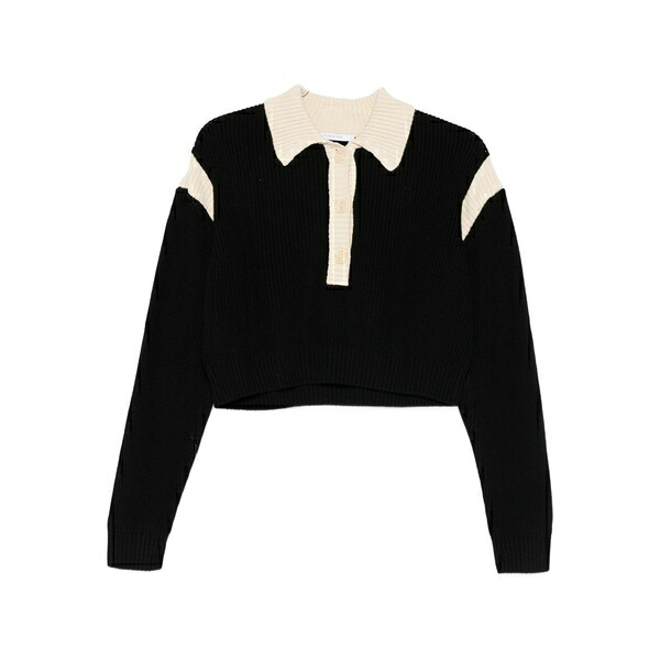 パトリツィア ペペ レディース ニット&セーター アウター Colour-block sweater Black｜asty