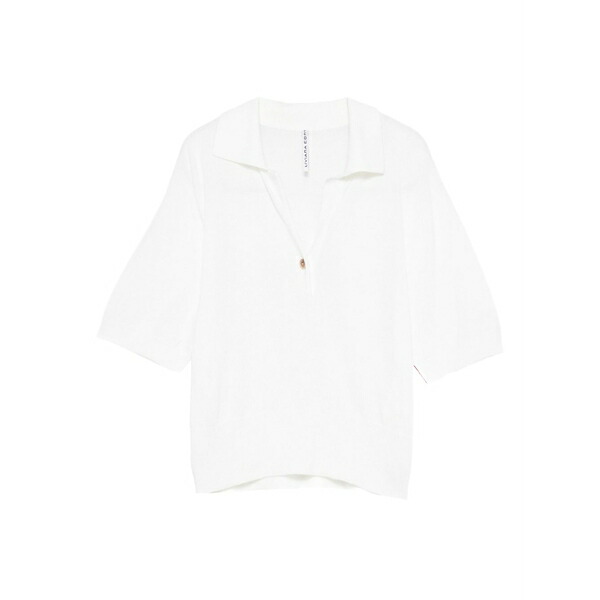 リビアナコンティ レディース スポーツシャツ トップス Sally button polo shirt White