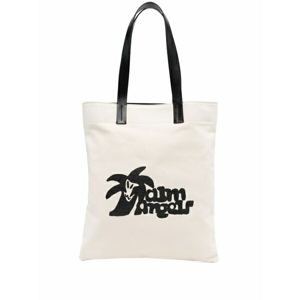 パーム・エンジェルス メンズ トートバッグ 御徒面子 Logo-print canvas tote bag Neutrals