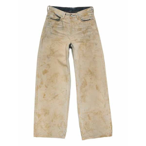 アクネ ストゥディオズ メンズ デニムパンツ ボトムス Logo-patch denim trousers Neutrals|asty