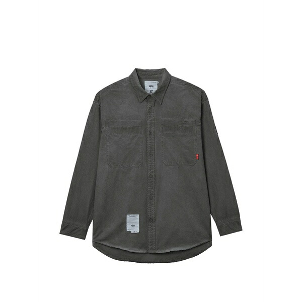 イズエ メンズ プルオーバー トップス Patch-pocket shirt Grey