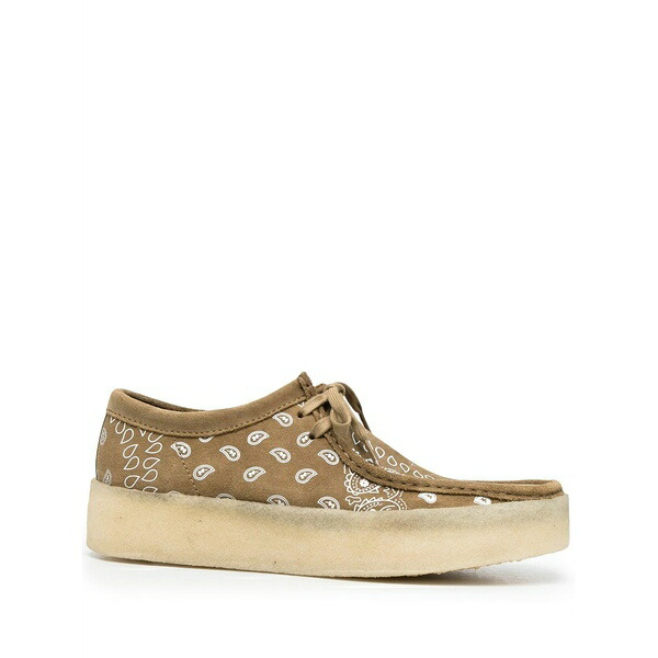 クラークス メンズ ドレスシューズ シューズ Bandana-print suede derby shoes Green