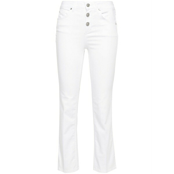 リュージョー レディース デニムパンツ ボトムス High-waisted cropped jeans White