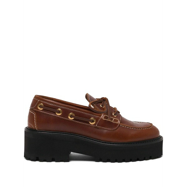 マージュ レディース スリッポン・ローファー シューズ Chunky-sole boat shoes  Brown