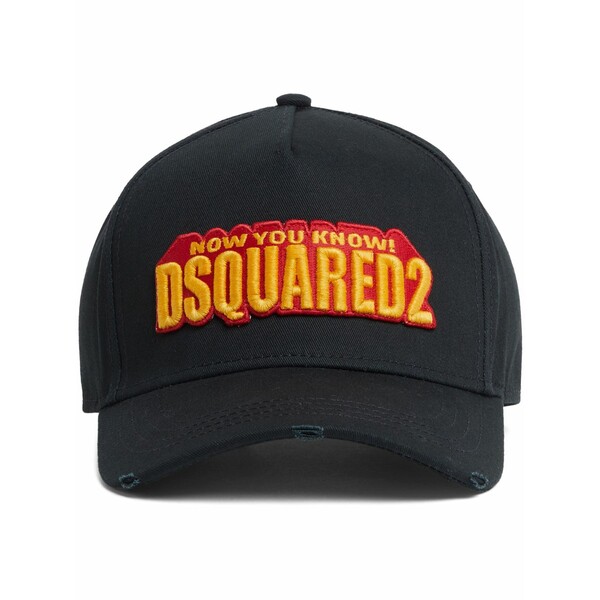 ディースクエアード メンズ 帽子 アクセサリー Embroidered logo cap  Black