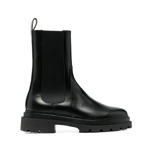 サントーニ レディース ブーツ シューズ Elasticated side-panel chelsea boots Black|asty