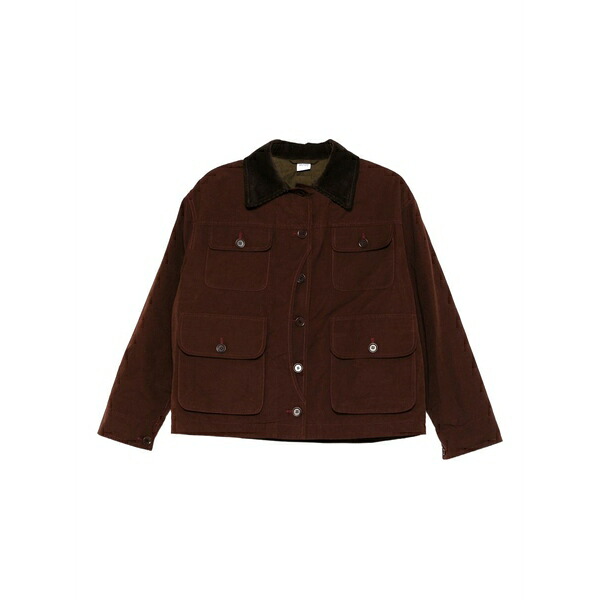 アスペジ レディース 上衣＆上衣 アウター Corduroy-collar buttoned jacket Red