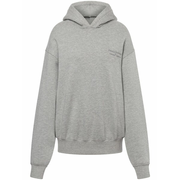 フィロソフィーデロレンゾセラフィーニ レディース パーカー・スウェットシャツ アウター Logo-embroidered cotton hoodie Grey