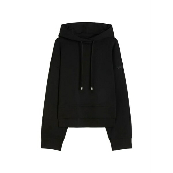 運動競技マックス レディース パーカー・スウェットシャツ アウター Spdslogan logo-patch hoodie Black
