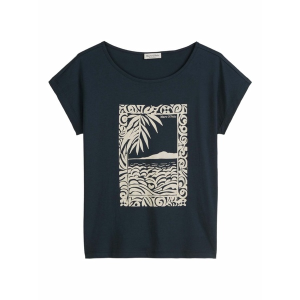 マルコポーロ レディース プルオーバー トップス Graphic-print t-shirt Blue