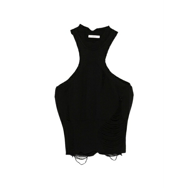 ハイクール レディース カットソー トップス Liz ripped tank top Black｜asty