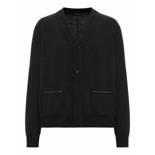 ロベルトコリーナ メンズ ジレー アウター Wool v-neck cardigan Black