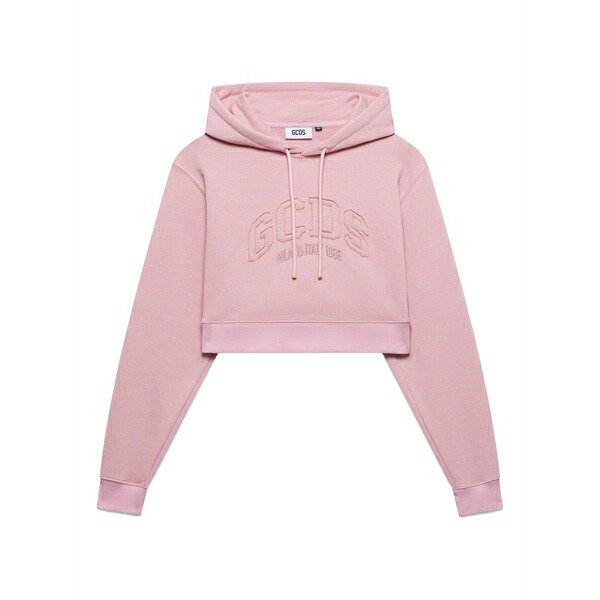 ジーシーディーエス レディース パーカー・スウェットシャツ アウター Logo-embroidered hoodie Pink