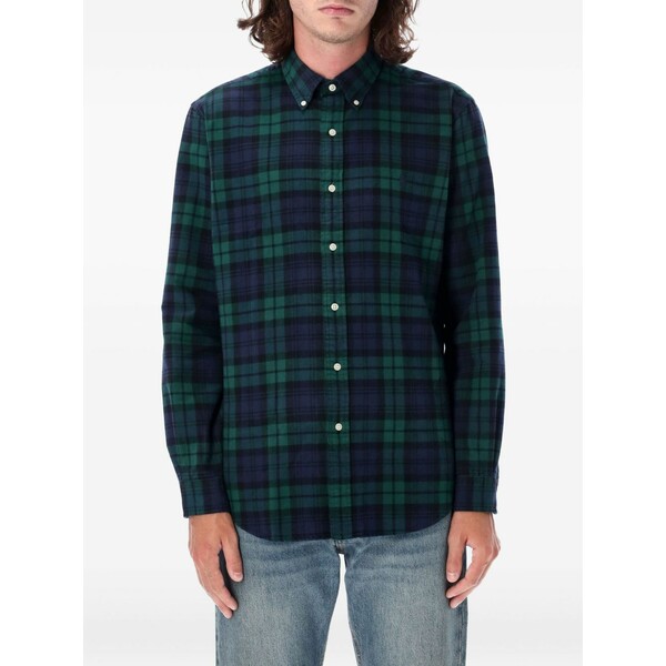 ラルフローレン メンズ プルオーバー トップス Plaid-pattern shirt Blue