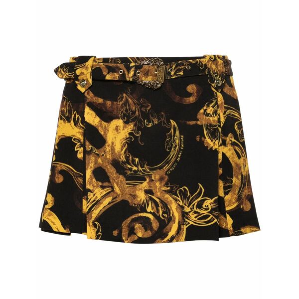 ベルサーチ レディース スカート ボトムス Watercolor couture-print mini skirt Black