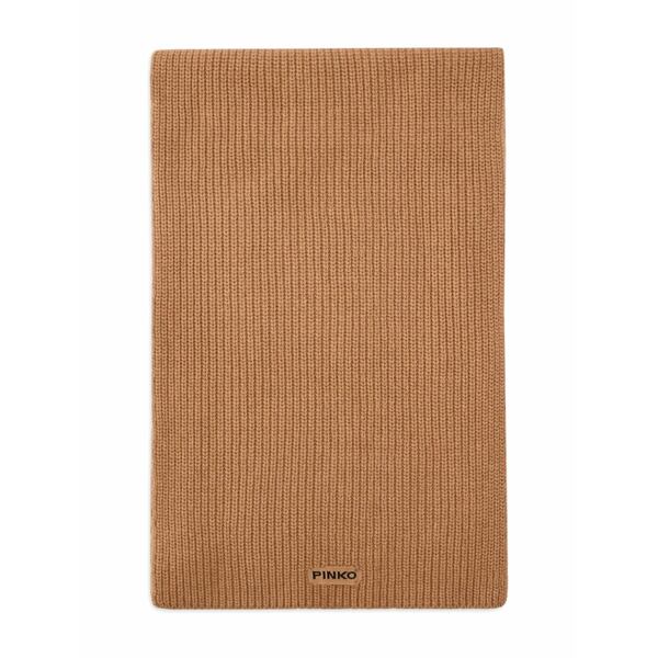 ピンコ レディース マフラー・ストール・スカーフ アクセサリー Slovenia ribbed label scarf Brown|asty