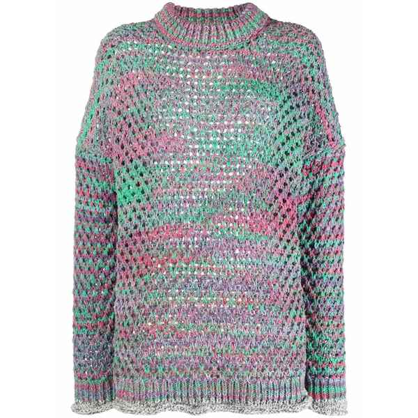 ジ アティコ レディース 編み物\u0026スウェーター アウター Crew neck crocheted jumper Pink