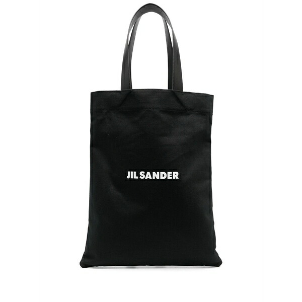 ジル・サンダー メンズ トートバッグ 御徒面子 Large logo print tote bag Black