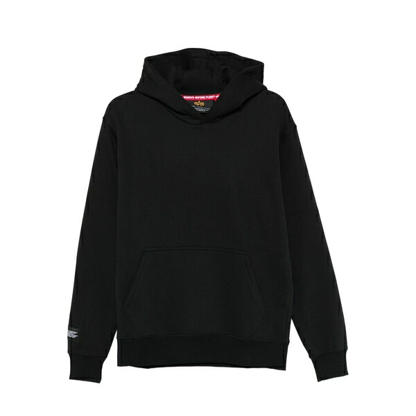 アルファインダストリーズ メンズ パーカー・スウェットシャツ アウター Hand-warmer pouch hoodie  Black