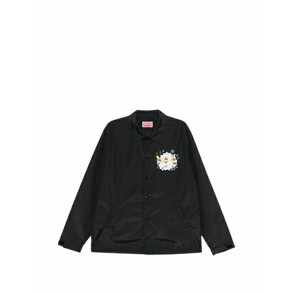 ケンゾー メンズ ジャケット＆ブルゾン アウター Buttoned shirt jacket Black｜asty