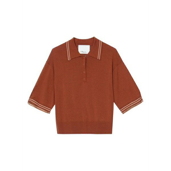スリーワンフィリップリム レディース スポーツシャツ トップス Short-sleeve wool polo shirt Orange