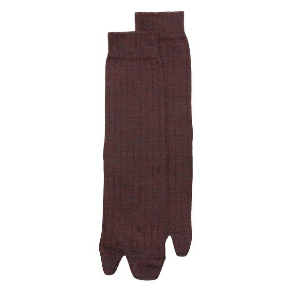 マルタンマルジェラ レディース ソックス アンダー御召しもの Tabi ribbed-toe crew-length socks Red