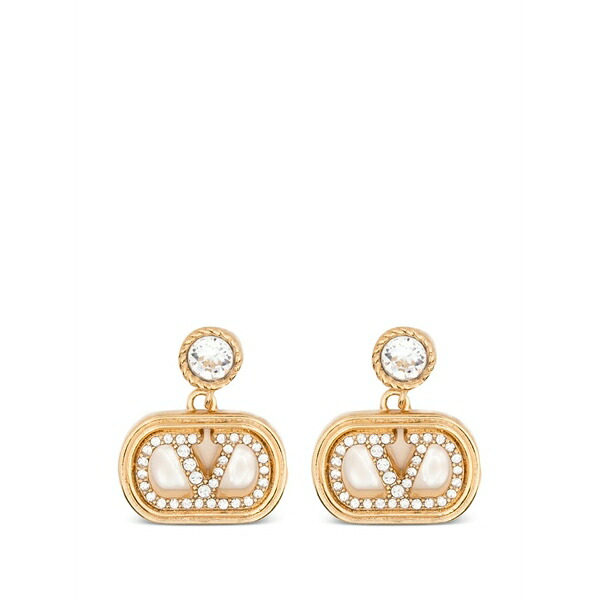 ヴァレンティノ ガラヴァーニ レディース ピアス&イヤリング アクセサリー V-logo embellished earrings Gold|asty